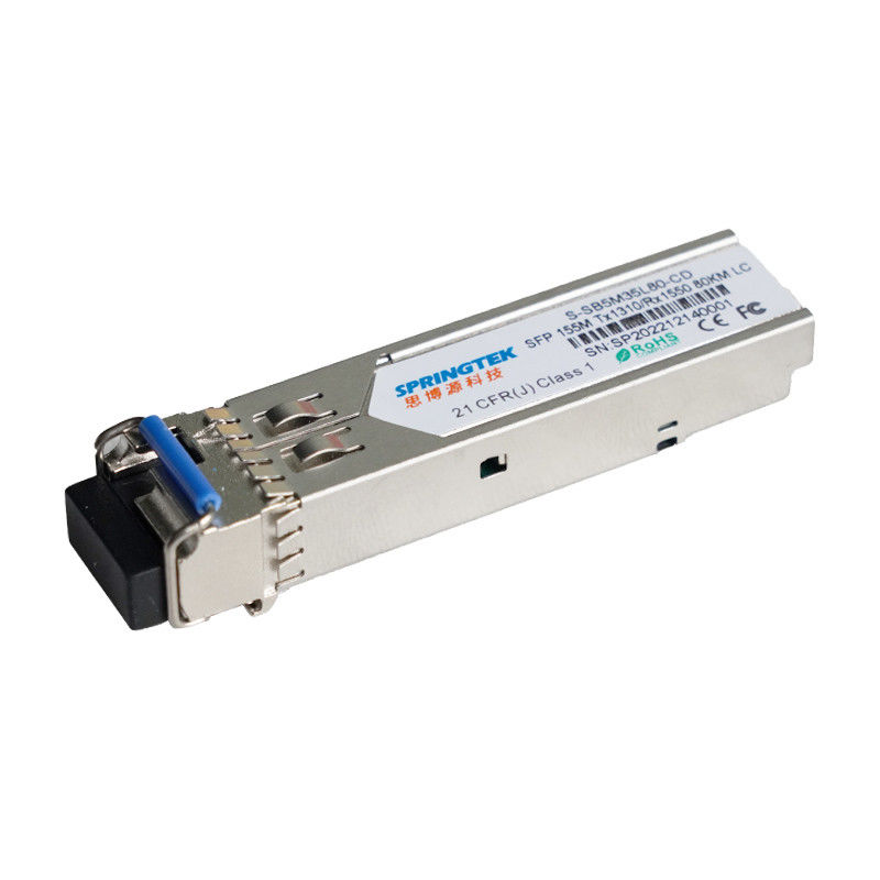 Đầu nối LC 155M BIDI 80km 1310nm/1550nmn DDM WDM Mô-đun quang Simplex Thu phát Mô-đun SFP