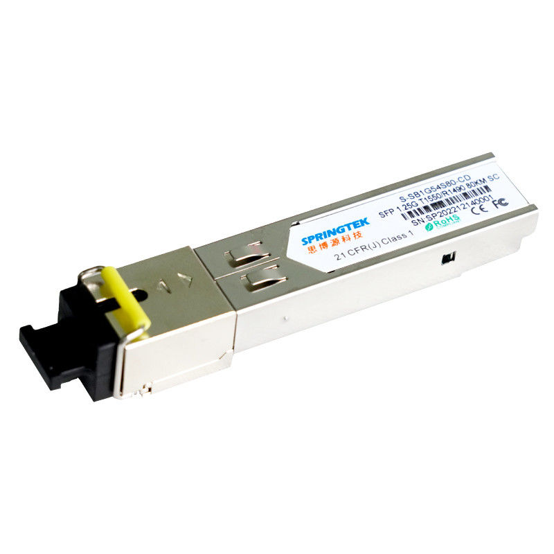 Mô-đun thu phát Cisco 1.25G BIDI SFP tương thích T1550 / R1490nm 80km với Mô-đun DDM SC