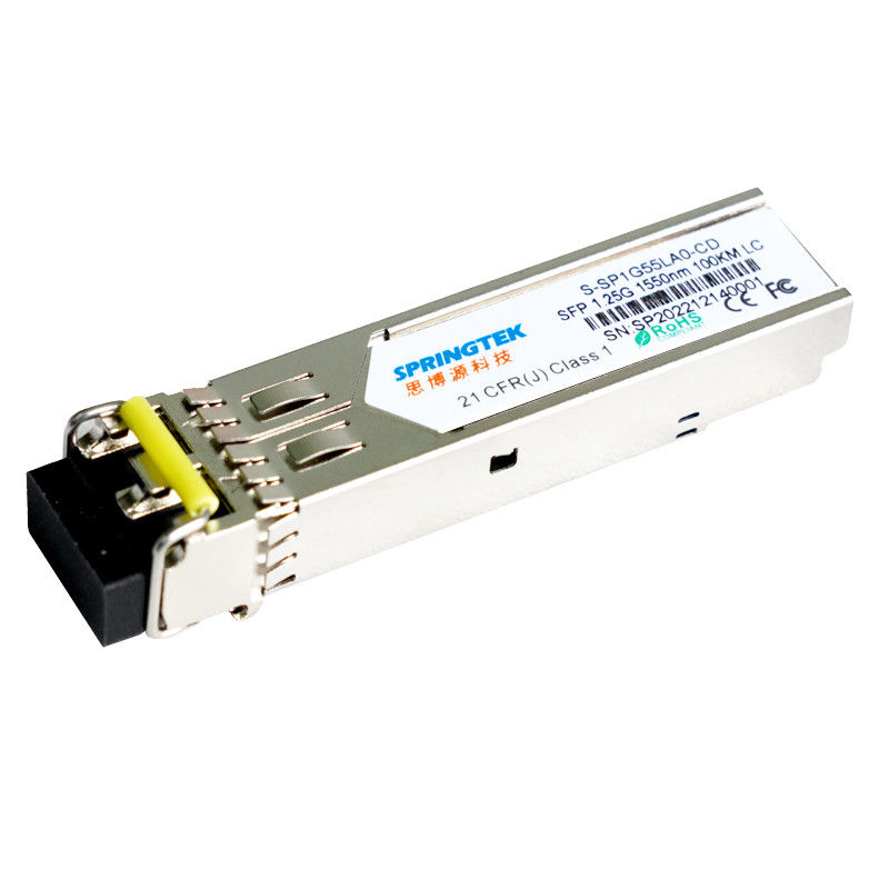Mô-đun quang song công Springtek S-SP1G55LA0-CD 1.25G 1550nm LC Bộ thu phát sợi quang 100km của Cisco tương thích