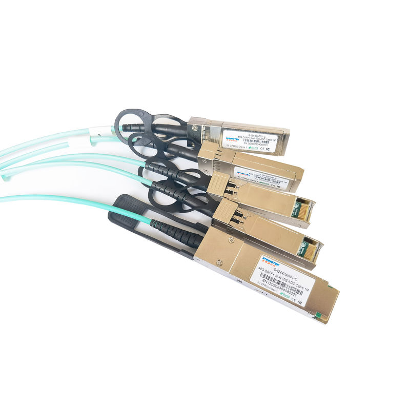 40g Qsfp+ Đến 4x10g Sfp+ Cáp đột phá Aoc 1m 3m 5m 100m Ddm Om3 Bộ thu phát quang chủ động Cáp Sfp Aoc