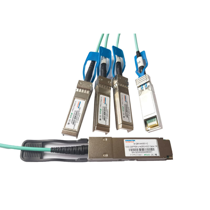 1m (3ft) S-Q81AA001-C 1M Cáp quang chủ động đột phá 100G QSFP28 đến 4x25G SFP28 tương thích